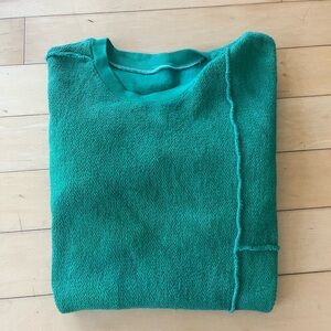 Green Hand Dyed Cotton Crewneck Sweater